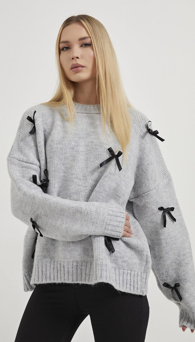 Damen-Strickpullover mit Banddetails