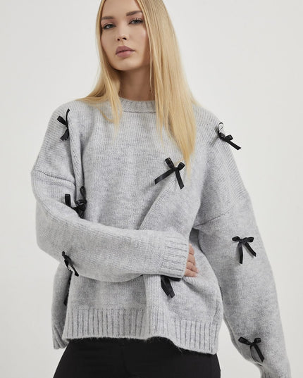 Damen-Strickpullover mit Banddetails