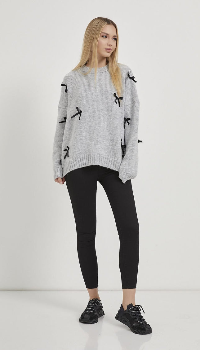 Damen-Strickpullover mit Banddetails