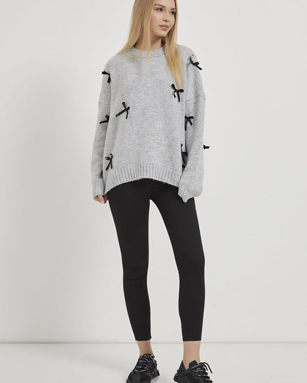 Damen-Strickpullover mit Banddetails