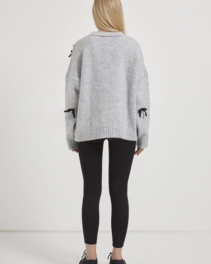 Damen-Strickpullover mit Banddetails