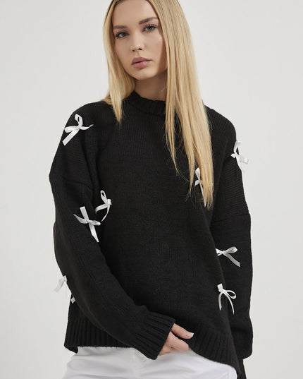 Damen-Strickpullover mit Banddetails