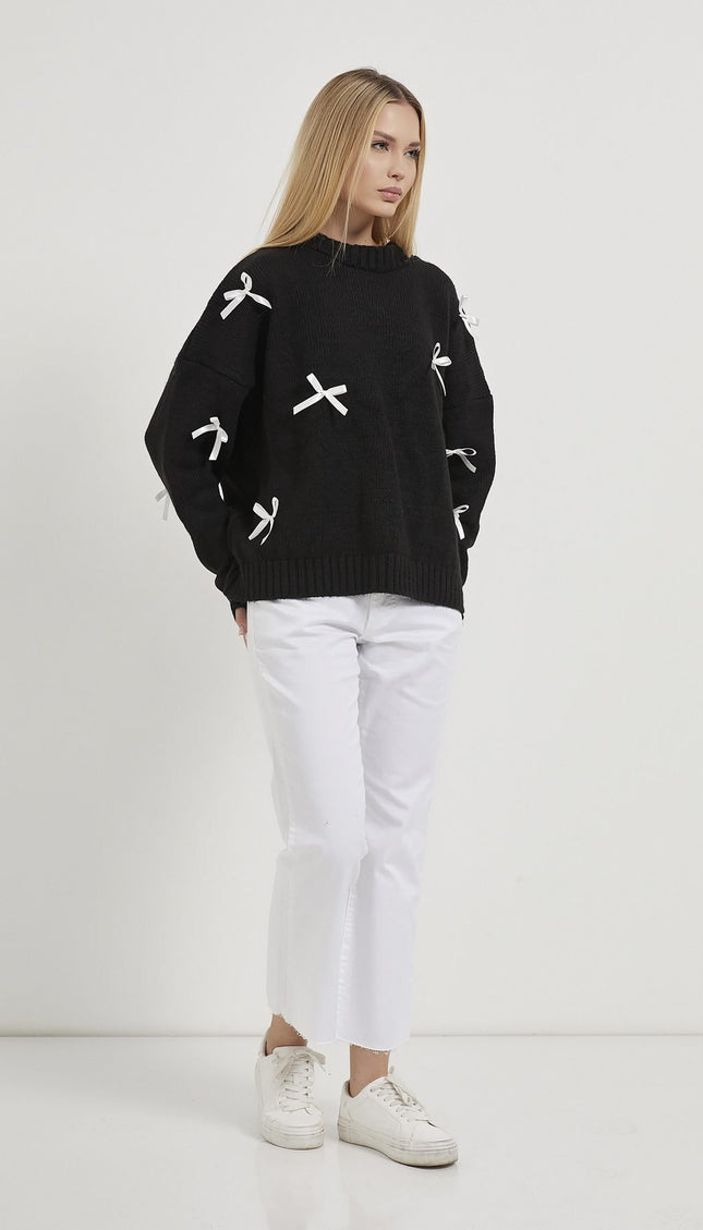 Damen-Strickpullover mit Banddetails