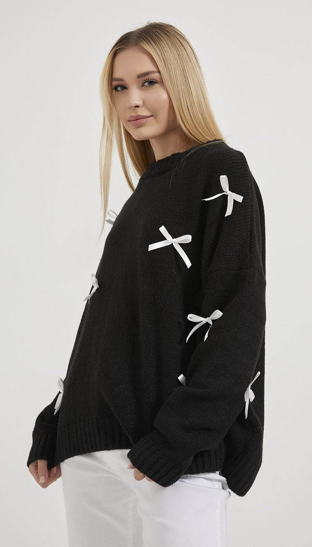 Damen-Strickpullover mit Banddetails