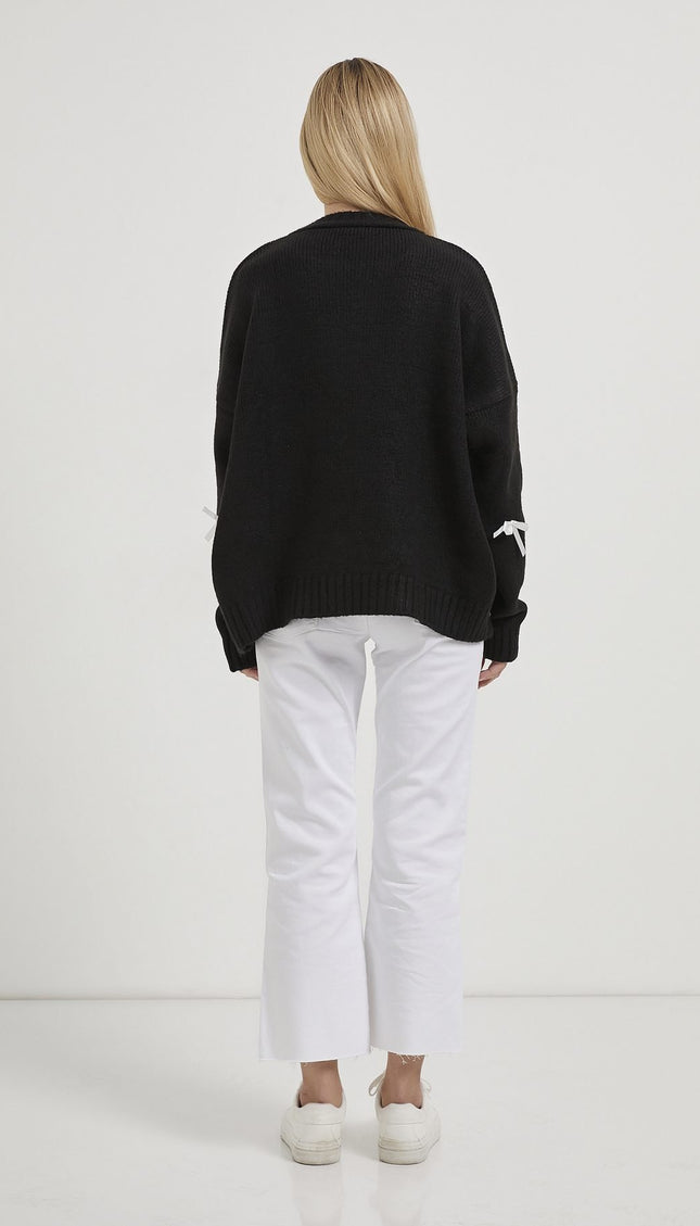 Damen-Strickpullover mit Banddetails