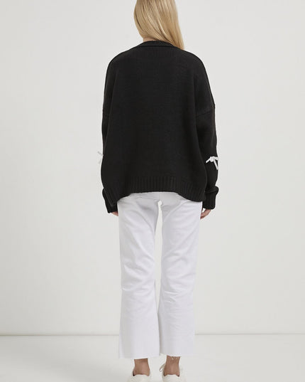 Damen-Strickpullover mit Banddetails