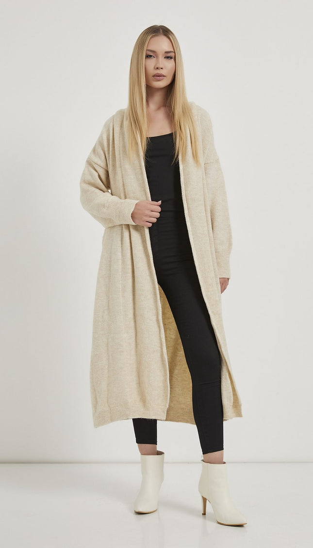 Shawl Collar Long Knitwear Damencardigan