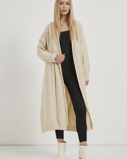 Shawl Collar Long Knitwear Damencardigan