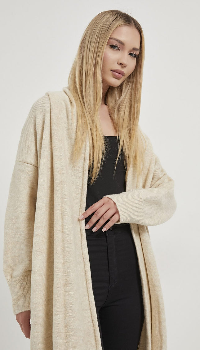 Shawl Collar Long Knitwear Damencardigan