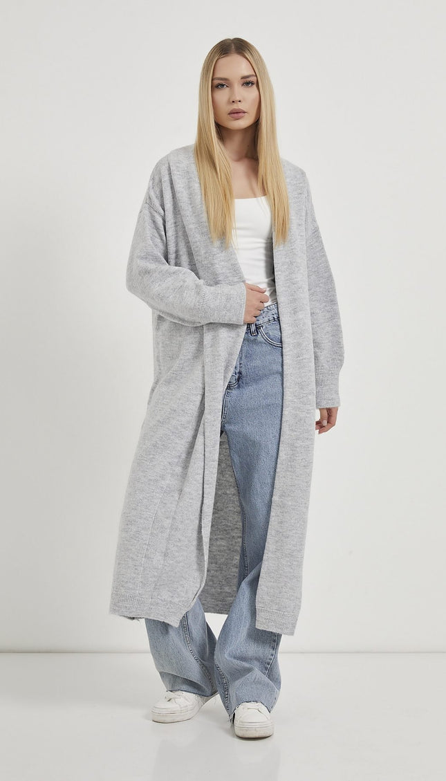 Shawl Collar Long Knitwear Damencardigan