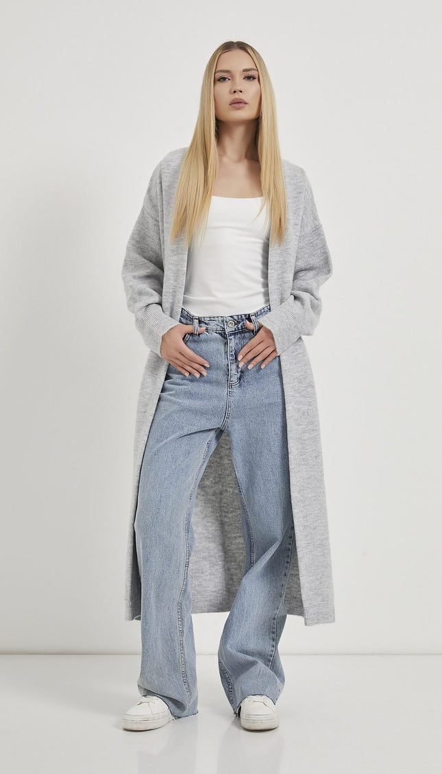 Shawl Collar Long Knitwear Damencardigan