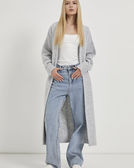 Shawl Collar Long Knitwear Damencardigan