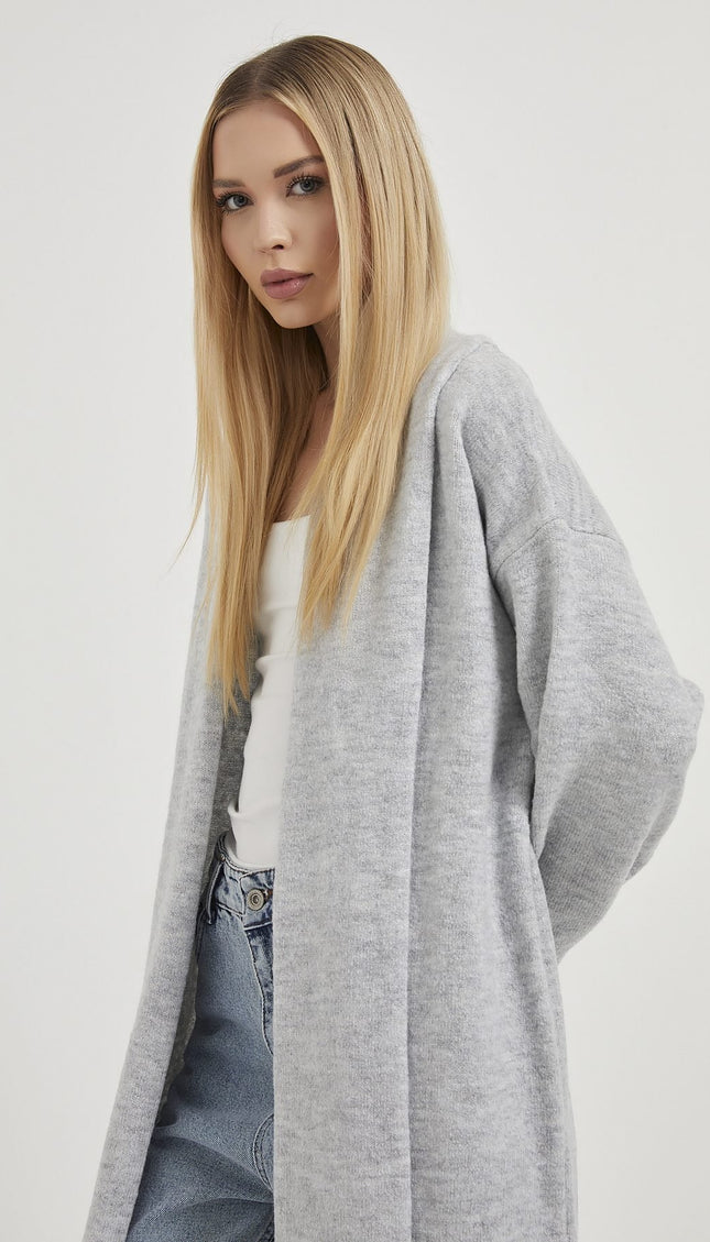 Shawl Collar Long Knitwear Damencardigan