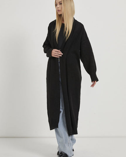 Shawl Collar Long Knitwear Damencardigan