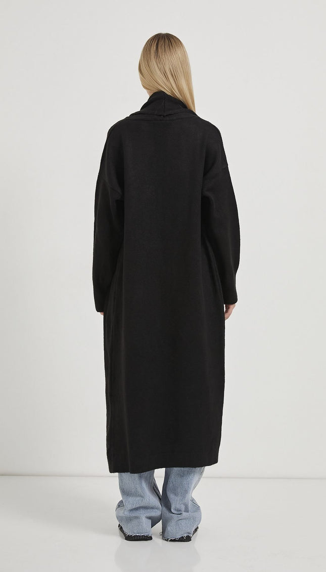 Shawl Collar Long Knitwear Damencardigan