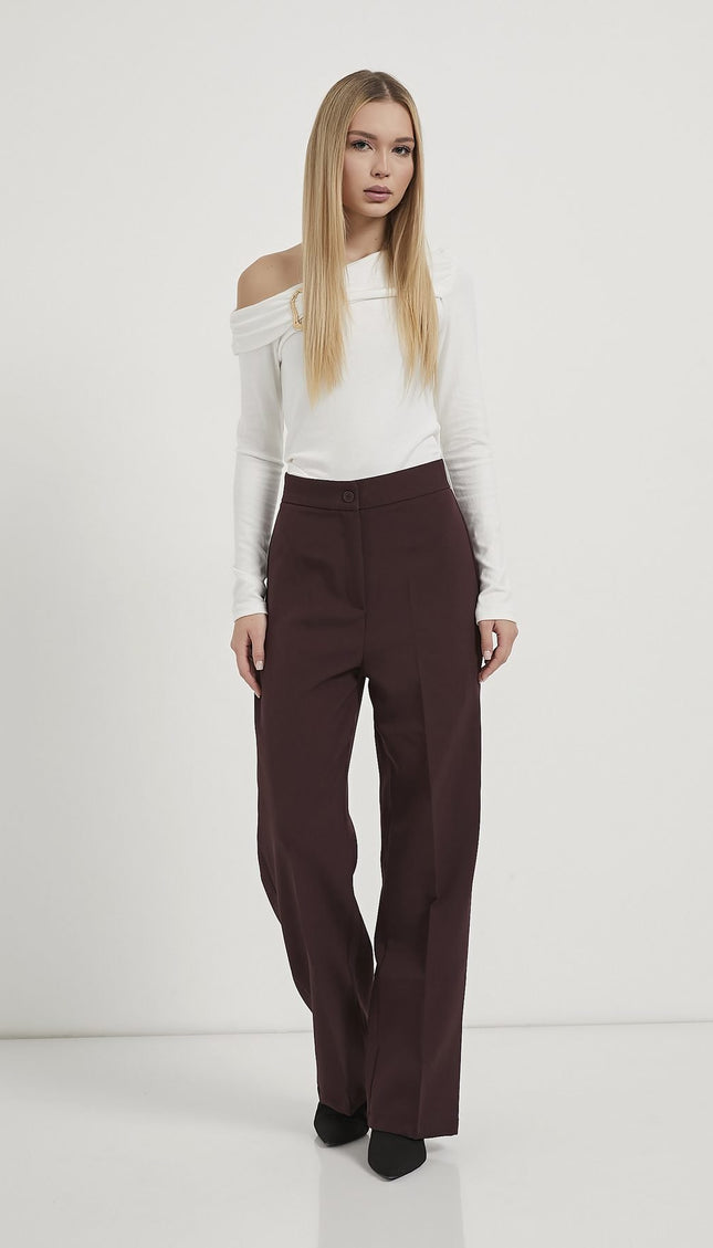 High‑Waist Damenhose, gerade und figurbetont