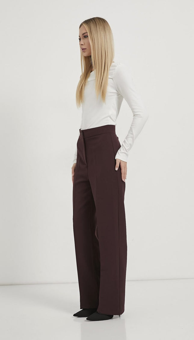 High‑Waist Damenhose, gerade und figurbetont