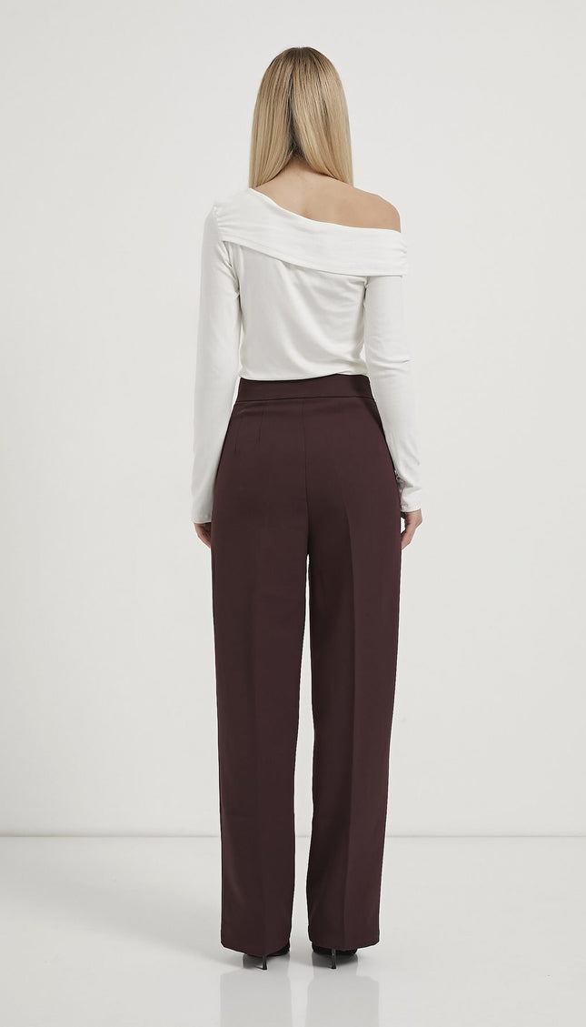 High‑Waist Damenhose, gerade und figurbetont