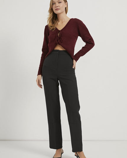 High‑Waist Damenhose, gerade und figurbetont