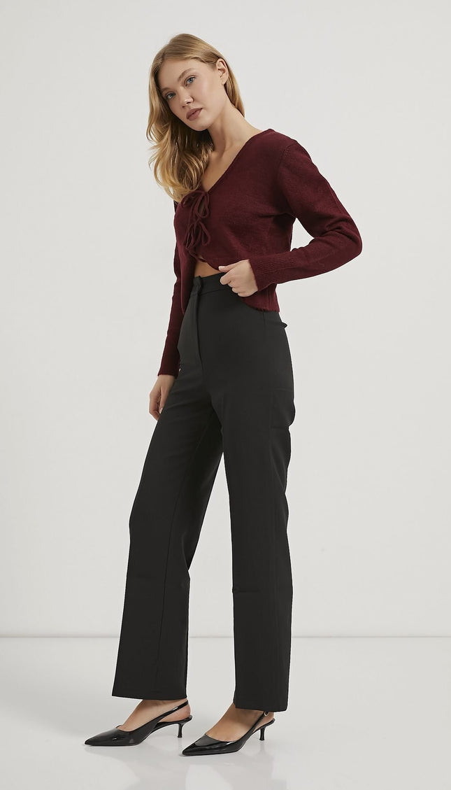 High‑Waist Damenhose, gerade und figurbetont