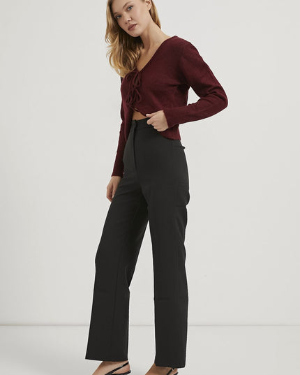 High‑Waist Damenhose, gerade und figurbetont