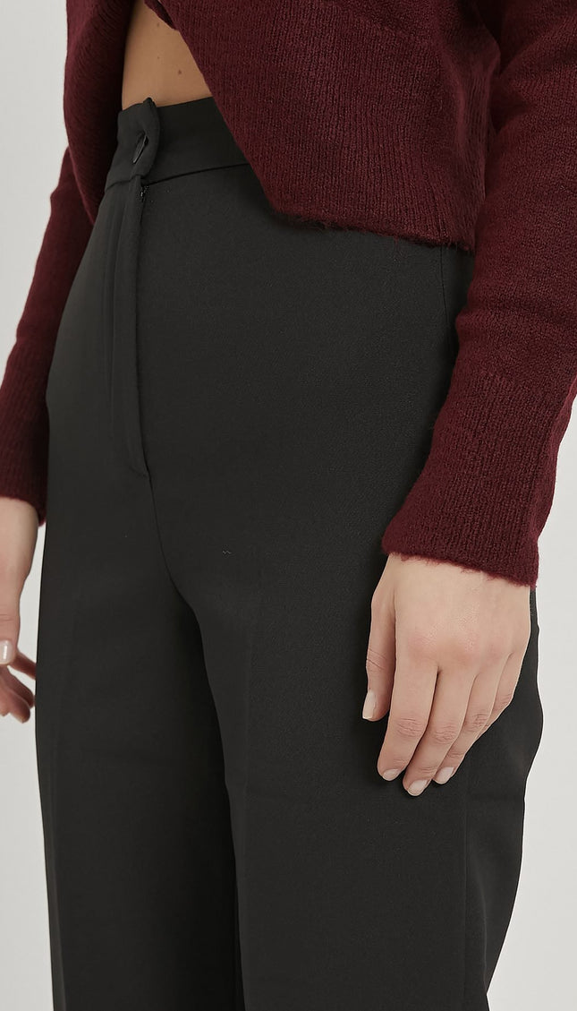 High‑Waist Damenhose, gerade und figurbetont