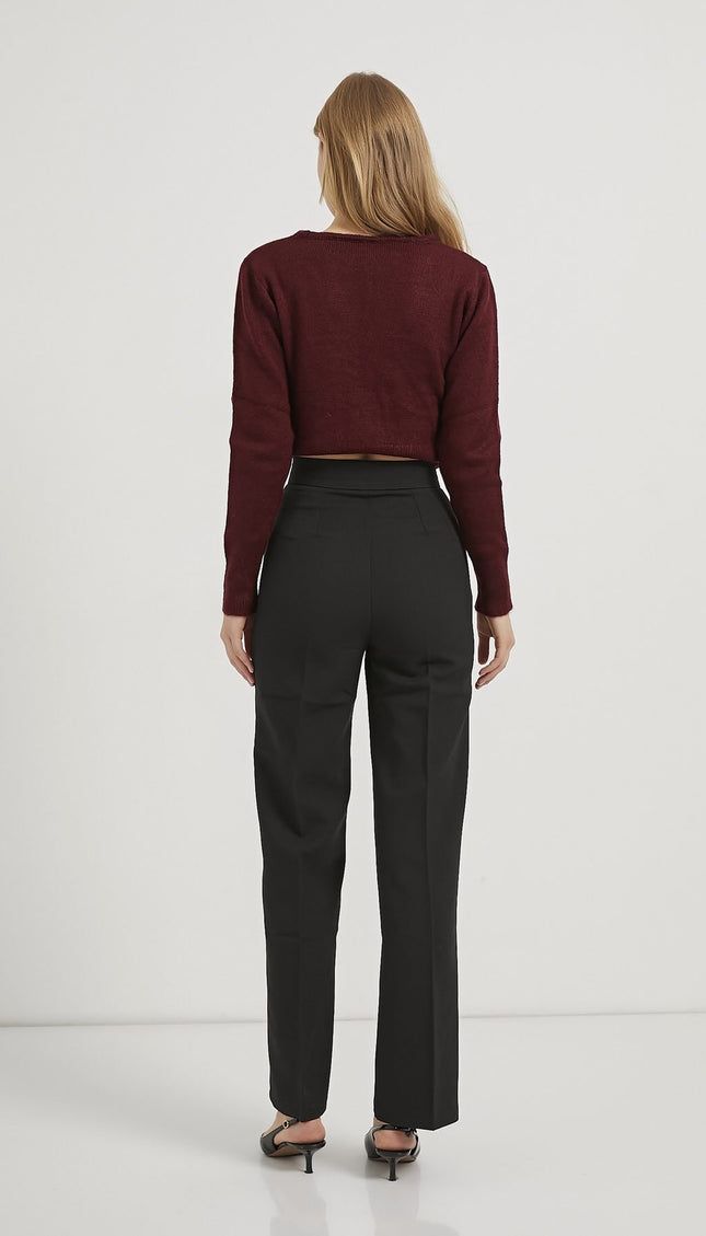 High‑Waist Damenhose, gerade und figurbetont