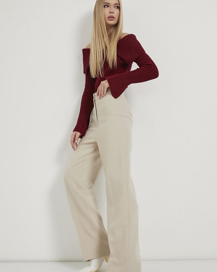 High‑Waist Damenhose, gerade und figurbetont