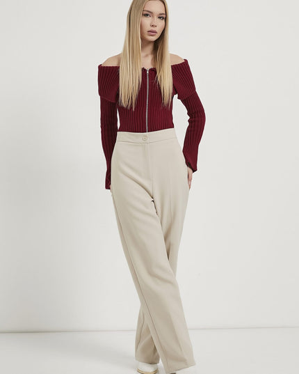 High‑Waist Damenhose, gerade und figurbetont