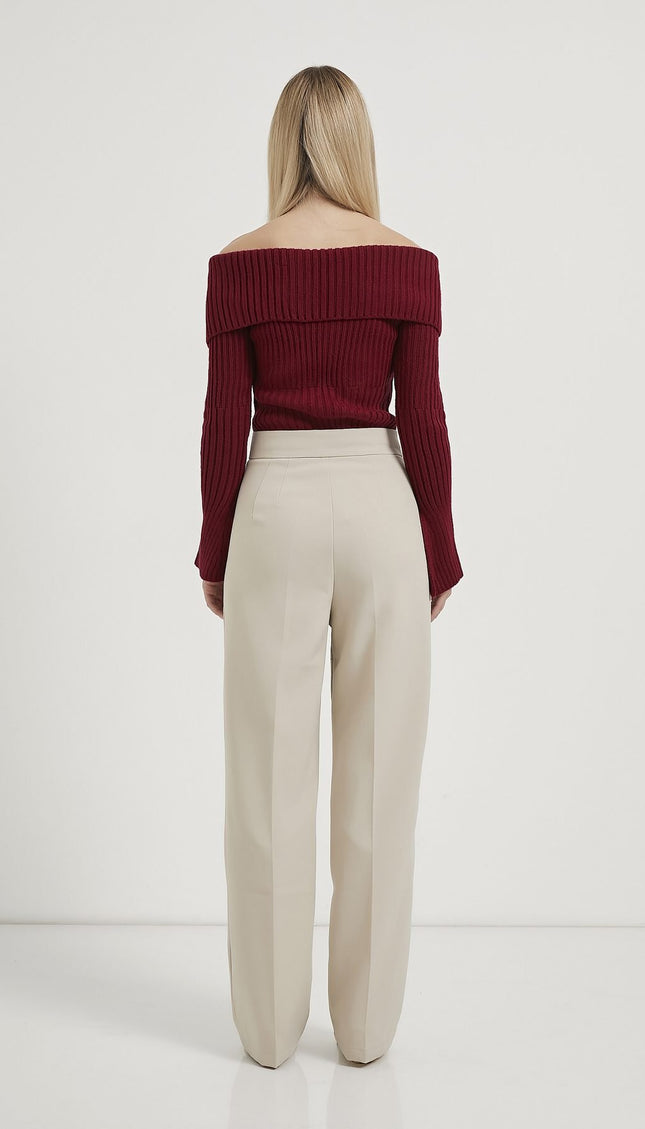 High‑Waist Damenhose, gerade und figurbetont