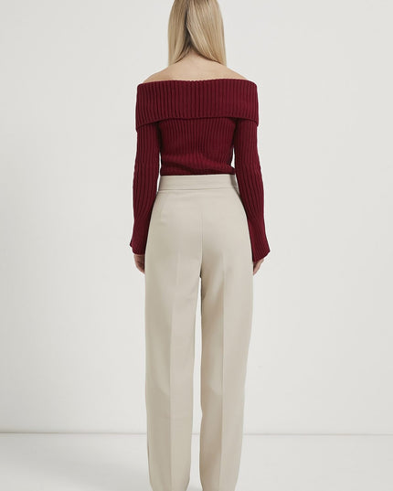 High‑Waist Damenhose, gerade und figurbetont