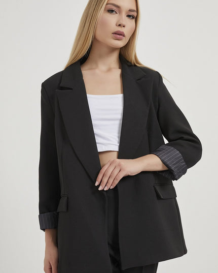 Elegante Damen-Blazerjacke mit gefalteten Ärmeln