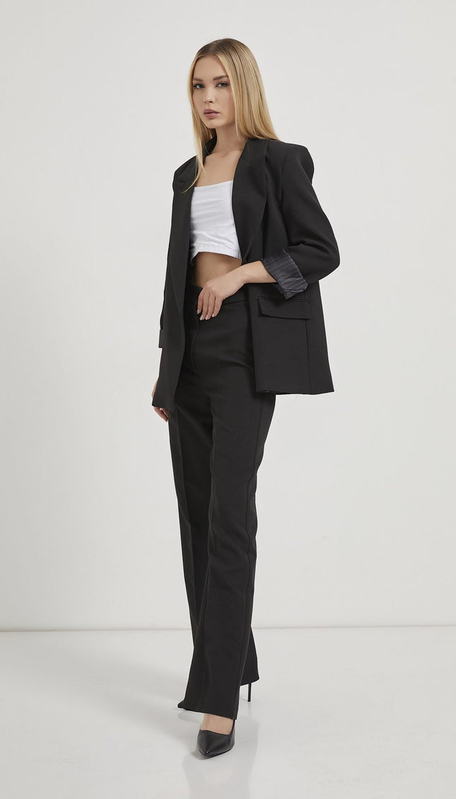 Elegante Damen-Blazerjacke mit gefalteten Ärmeln