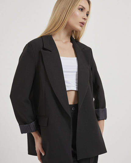 Elegante Damen-Blazerjacke mit gefalteten Ärmeln