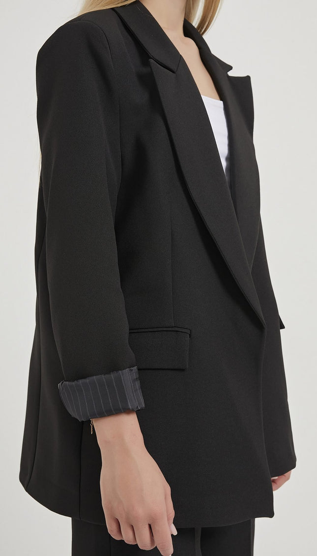 Elegante Damen-Blazerjacke mit gefalteten Ärmeln