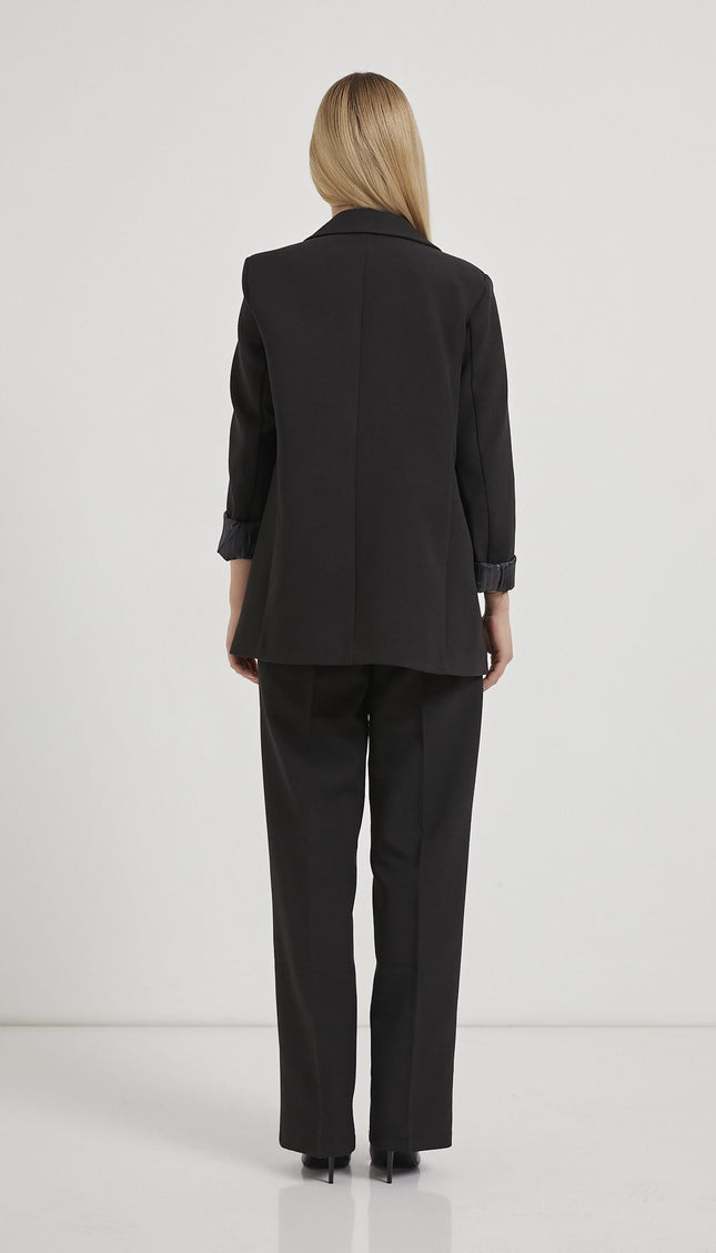 Elegante Damen-Blazerjacke mit gefalteten Ärmeln