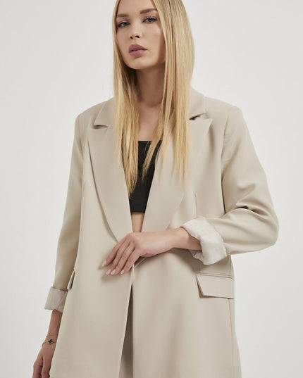 Veste blazer élégante pour femme, à manches repliées