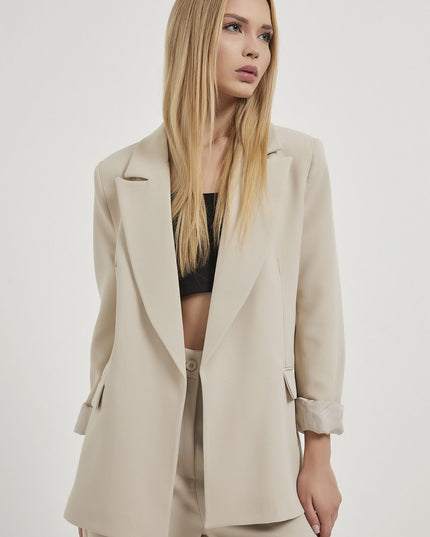 Veste blazer élégante pour femme, à manches repliées