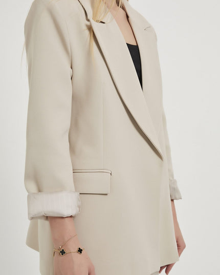 Veste blazer élégante pour femme, à manches repliées