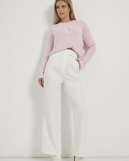 Elastische Taille Velcro-Verschluss Palazzo Damenhosen