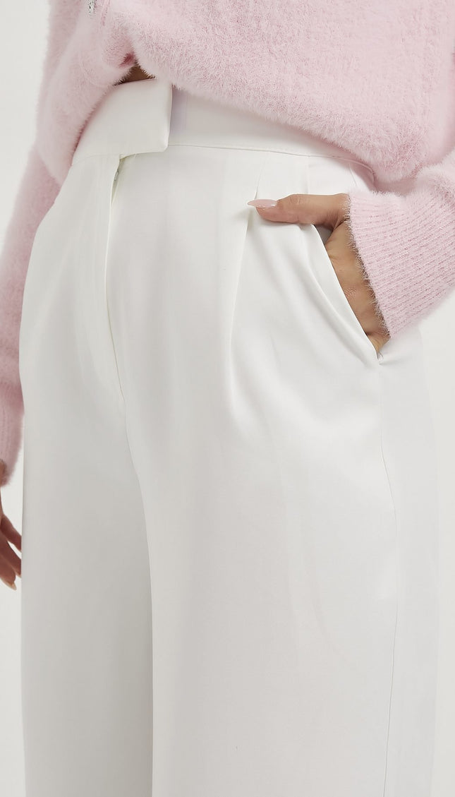 Elastische Taille Velcro-Verschluss Palazzo Damenhosen