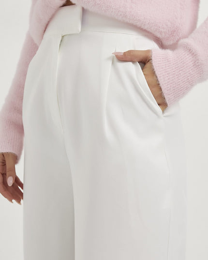 Elastische Taille Velcro-Verschluss Palazzo Damenhosen