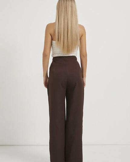 Elastische Taille Velcro-Verschluss Palazzo Damenhosen