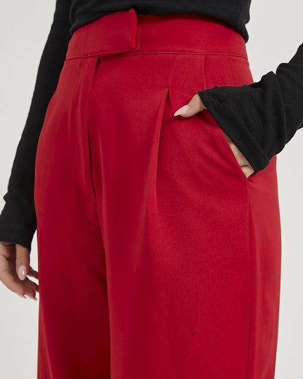 Elastische Taille Velcro-Verschluss Palazzo Damenhosen