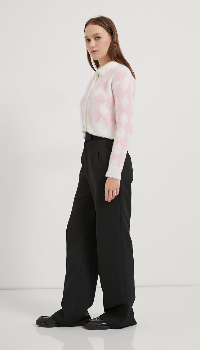 Elastische Taille Velcro-Verschluss Palazzo Damenhosen