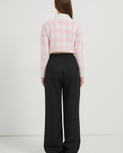 Elastische Taille Velcro-Verschluss Palazzo Damenhosen