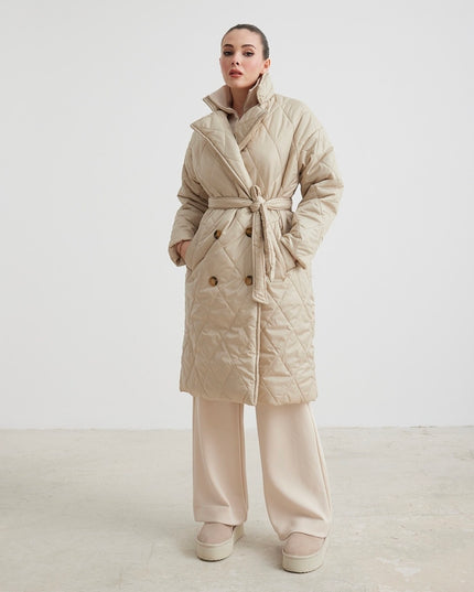 Steppmantel mit Gürtel