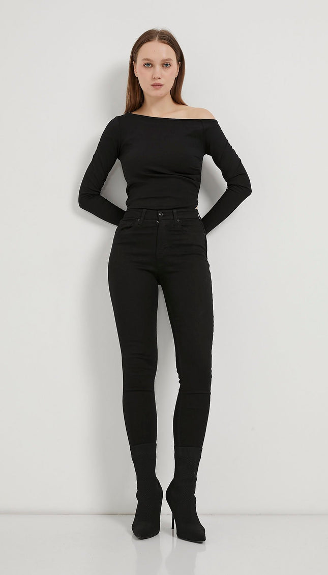 Fünftaschen-Schmal-Hosen mit Hoher Taille für Damen