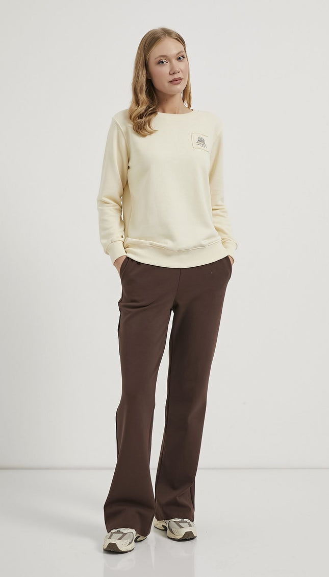 Damen-Sweatshirt mit Stehkragen und Applikationen