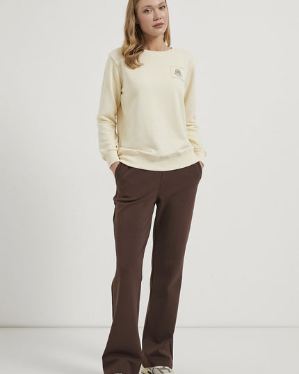 Damen-Sweatshirt mit Stehkragen und Applikationen